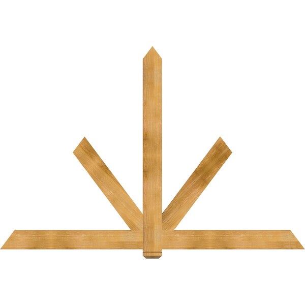 Ekena Millwork Kennewick Rough Sawn Timber Gable Bracket, Western Red Cedar, 96"W x 64"H x 2"D x 6"F, 16/12 Pitch GBW096X64X0206KEN00RWR - main